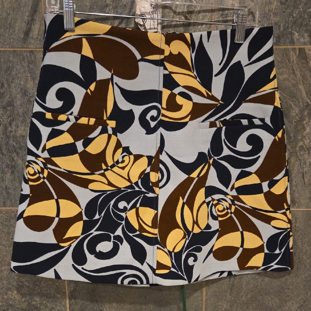 Zara Women's Pencil Skirt in Brown, Yellow, and Black